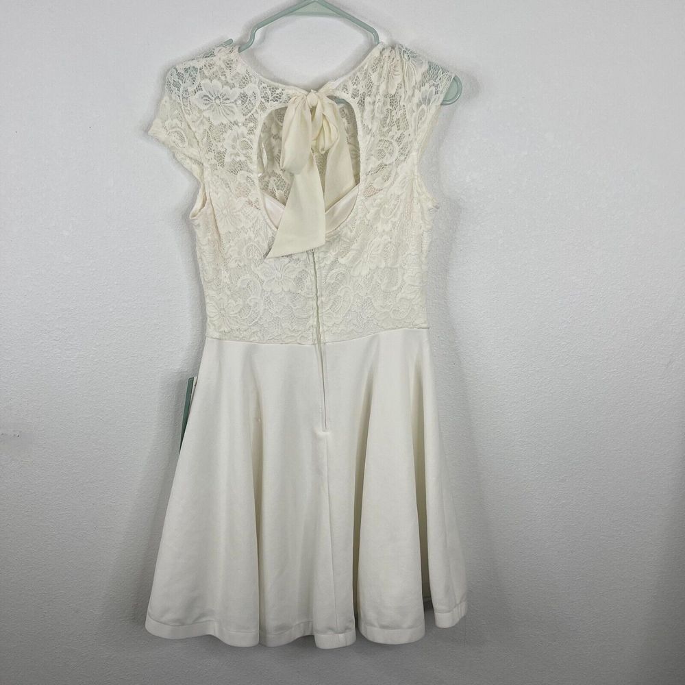 B. Smart Womens Dress‎ Size 11 Juniors Solid Off White Lace Wedding NWT - Picture 3 of 6